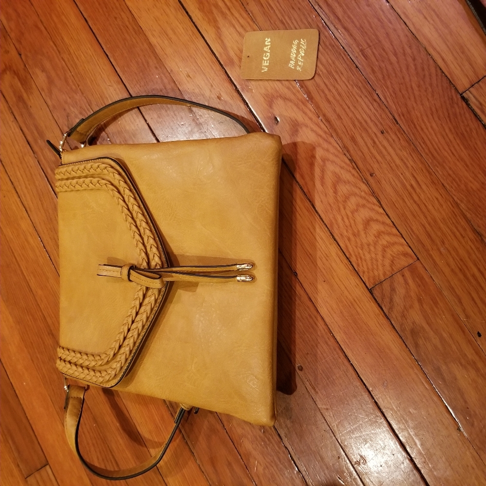 Small leather mustard purse